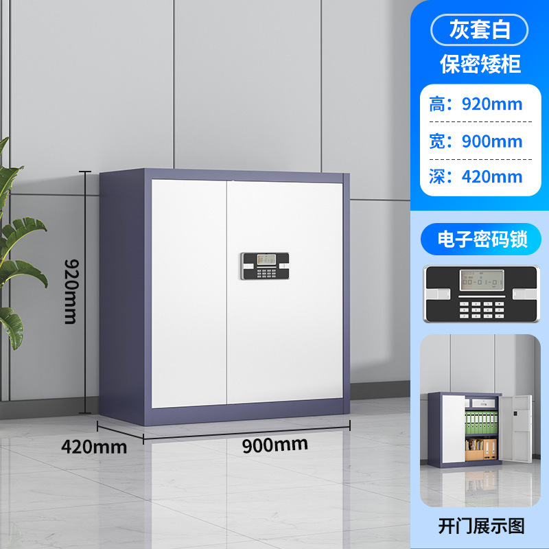 Gray frame white door single section combination lock [with drawer]