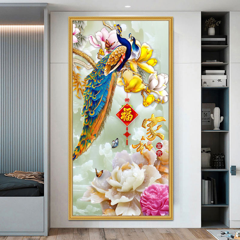 玄关装饰画客厅卧室竖版入户挂画现代简约轻奢走廊过道家居壁画|undefined