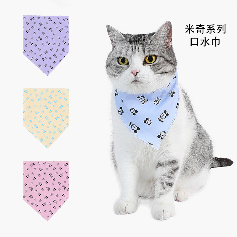 Toalla de saliva para mascotas transfronteriza Toalla triangular para gatos babero para perros estampado babero para gatos babero triangular para mascotas al por mayor