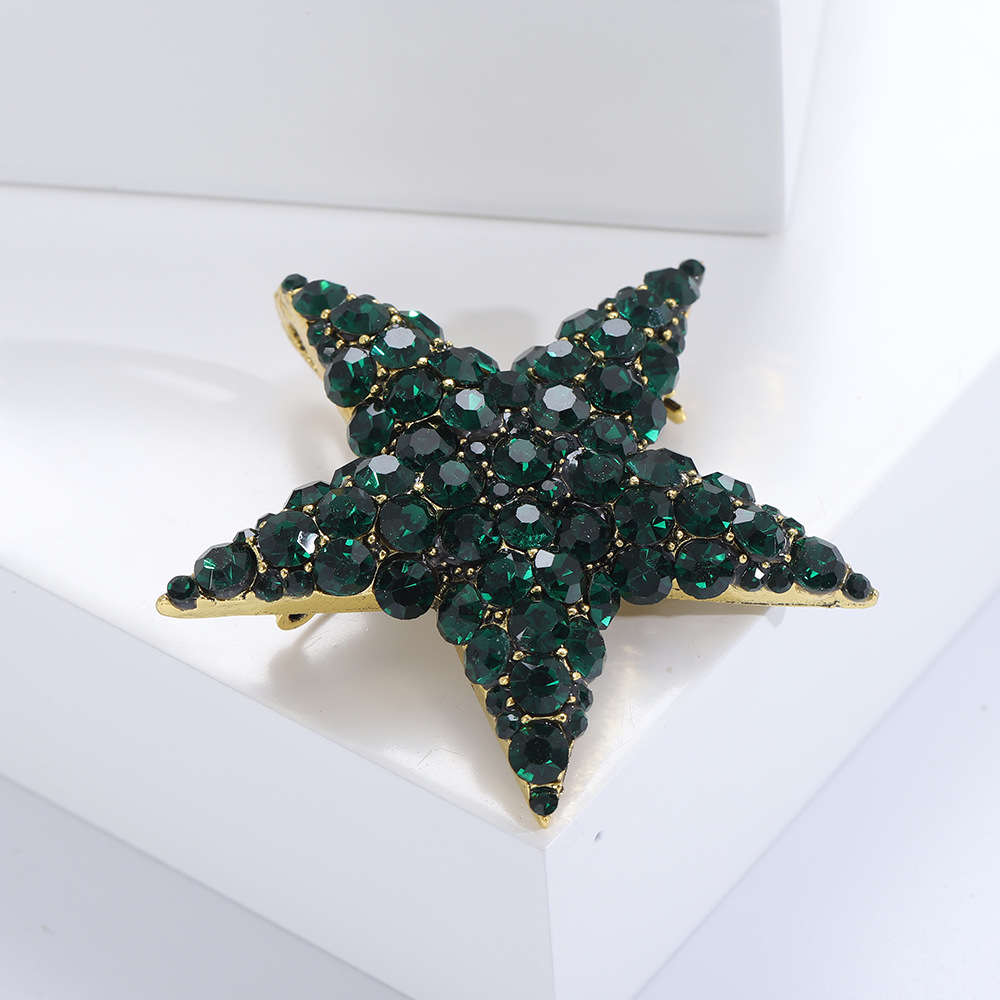 Lady Pentagram Alloy Inlay Artificial Diamond Women's Brooches display picture 3