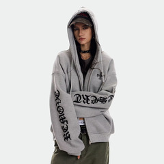 美式复古字母印花连帽卫衣女2025年秋季宽松休闲百搭显瘦长袖外套