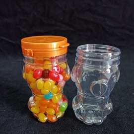 塑料制品批发广口包装瓶PET食品级小罐子pp盖卡通食品透明盒厂家