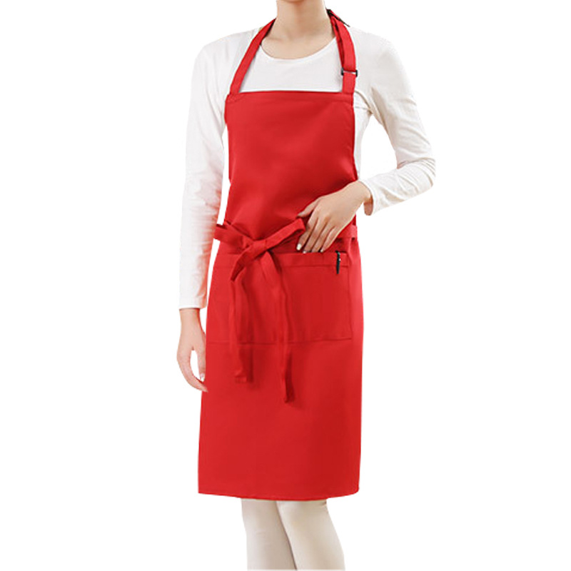 Tarjeta de hilo de algodón impermeable hebilla ajustable hogar impermeable publicidad delantal espesado trabajo camarero delantal en stock
