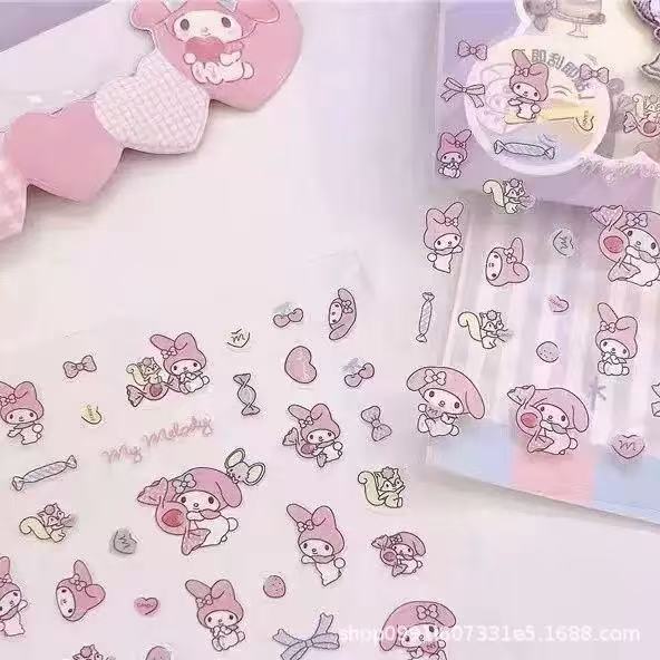 日系アニメ透明サンリオシールdiy混合手帳高颜値素材小貼り画装飾防水シール|undefined