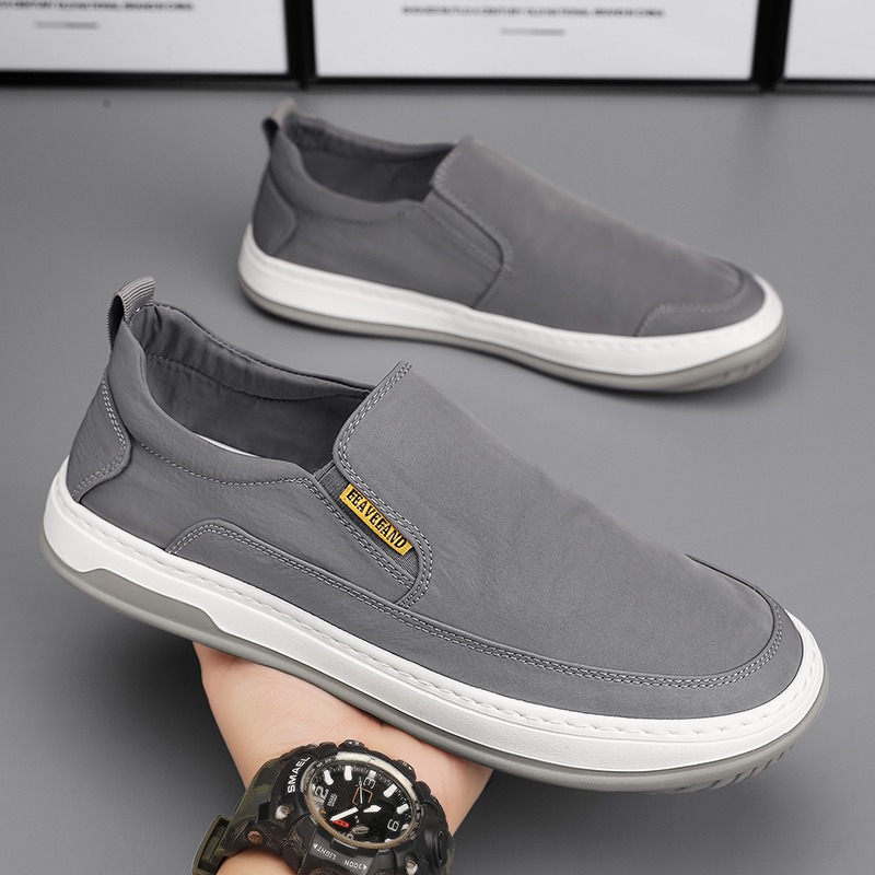 工作男鞋夏季透气薄款冰丝布鞋男士一脚蹬休闲板鞋男鞋冰丝布鞋薄