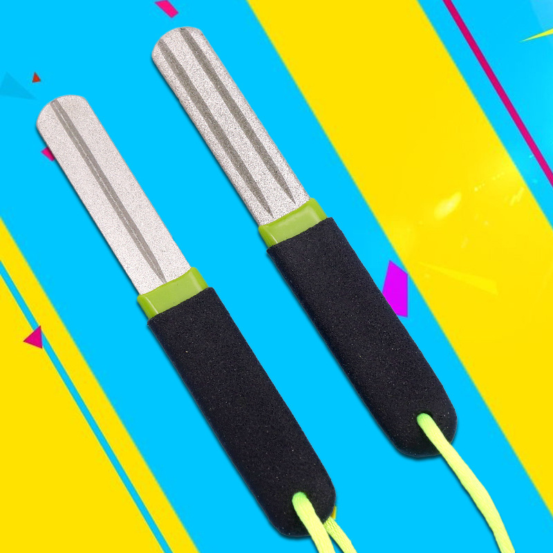 现货供应磨钩石金刚石鱼钩锉磨钩器双色柄磨刀石双面锉刀两面三槽