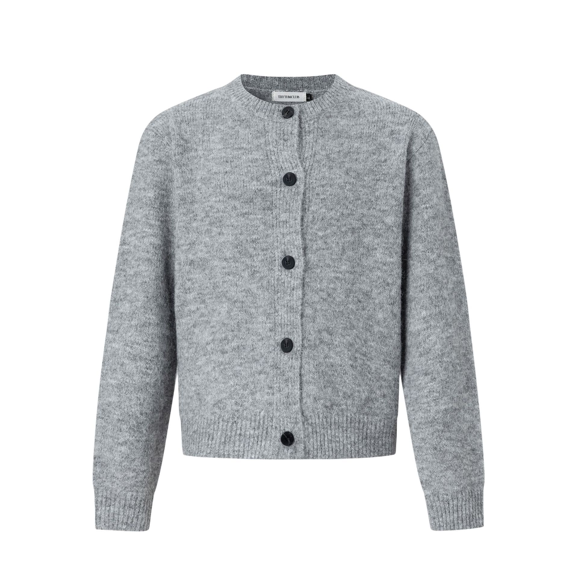 27399 High-End Street Fashion Neutral Knitwear Loose Lazy Old Money Style Design Men's Cardigan Buttoned Knitwear