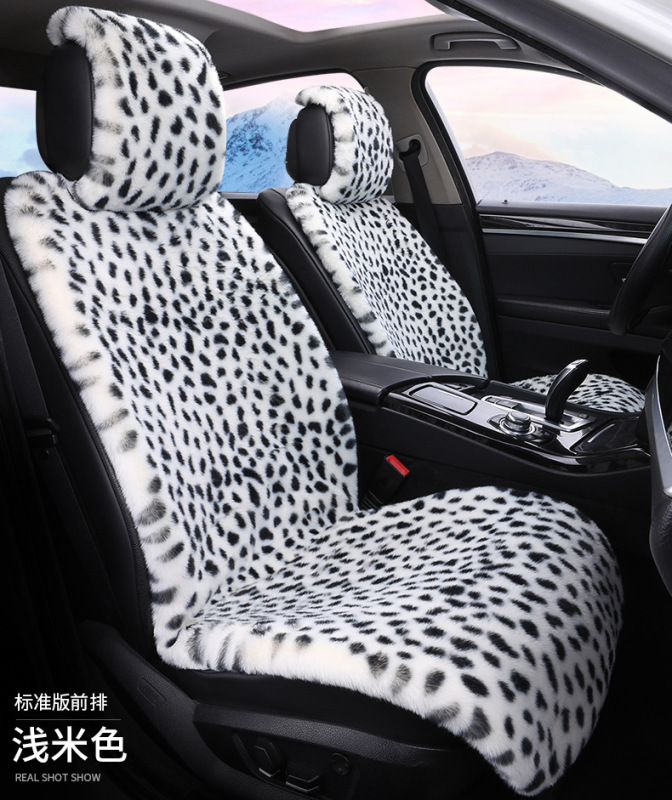 新しい冬のぬいぐるみの車のクッションネットの赤いヒョウの紋様のぬいぐるみの5つの共通のシートの快適な保温のクッション|undefined