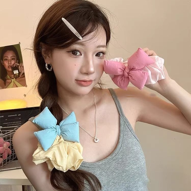 彩色入侵~夏季充棉蝴蝶结大肠发圈橡皮筋女扎头发绳2025新款发绳|undefined