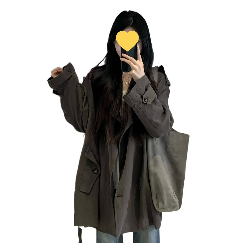 短款宽松风衣外套女2025春秋季新款小个子巨好看薄款韩版韩系休闲|undefined
