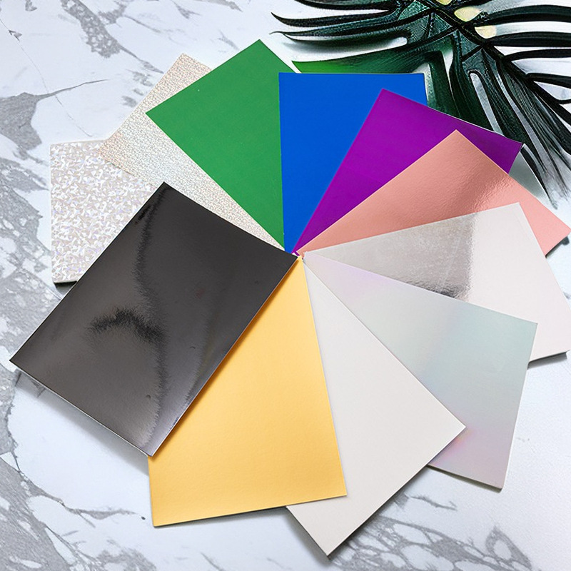 In stock 250g gold and silver cardboard DIY handmade laser paper mirror pet paper bright gold bright silver packaging special paper wholesale