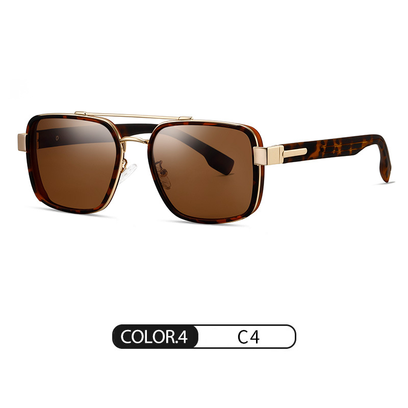 Lente polarizador de doble viga de moda clásica S15106 Gafas de sol para exteriores para hombres Gafas de sol de conducción de tiro callejero