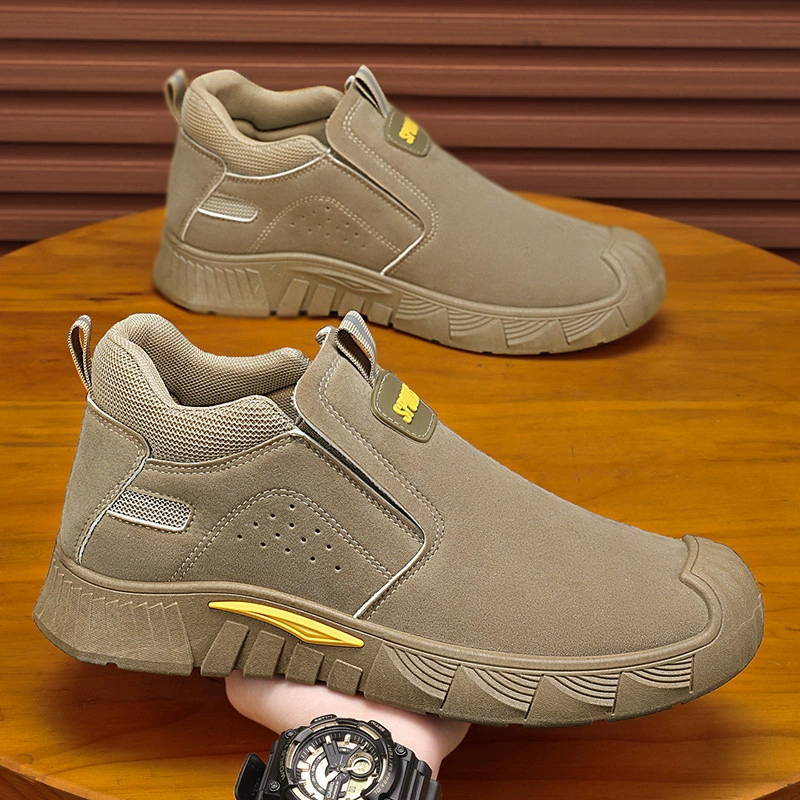 Мужская обувь Весенняя новая дышащая одна педаль мягкая подошва мужская спортивная обувь папы устойчивая к грязи на строительной площадке