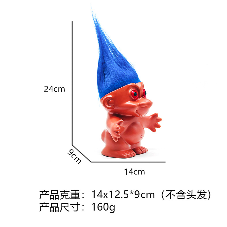 Amazon Troll retro muñeca 80 s nostálgico muñeca decoración Pelo Largo vinilo feo muñeca al por mayor