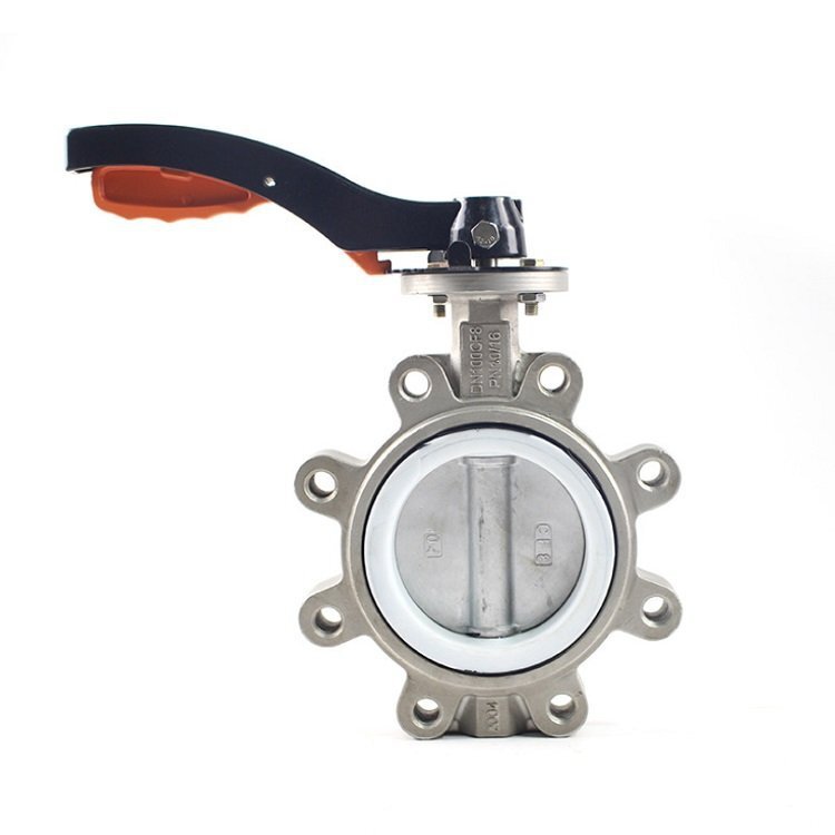 不锈钢四氟密封对夹蝶阀D71F-16P 四氟不锈钢蝶阀