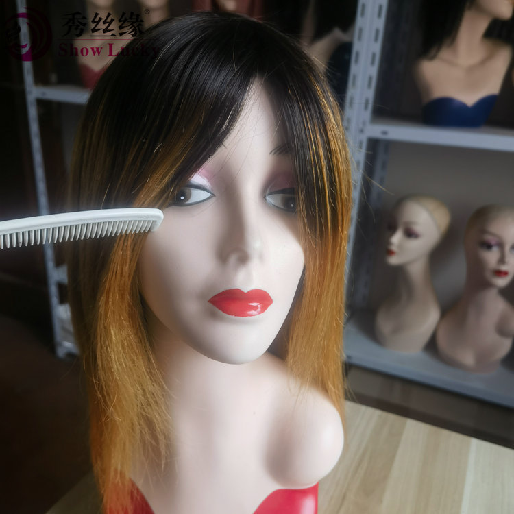 European and American Cross-Border Gradient Color Human Hair Full Hair Set 1B/30 Human Hair Machine Wigs