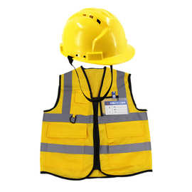 儿童工程师衣服马夹维修工建筑工头盔维修工具幼儿园角色扮演套装