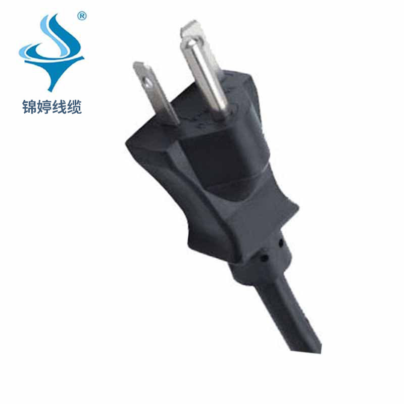 供应美式三极NEMA5-20P直插头 美标三芯两扁一圆20A插头