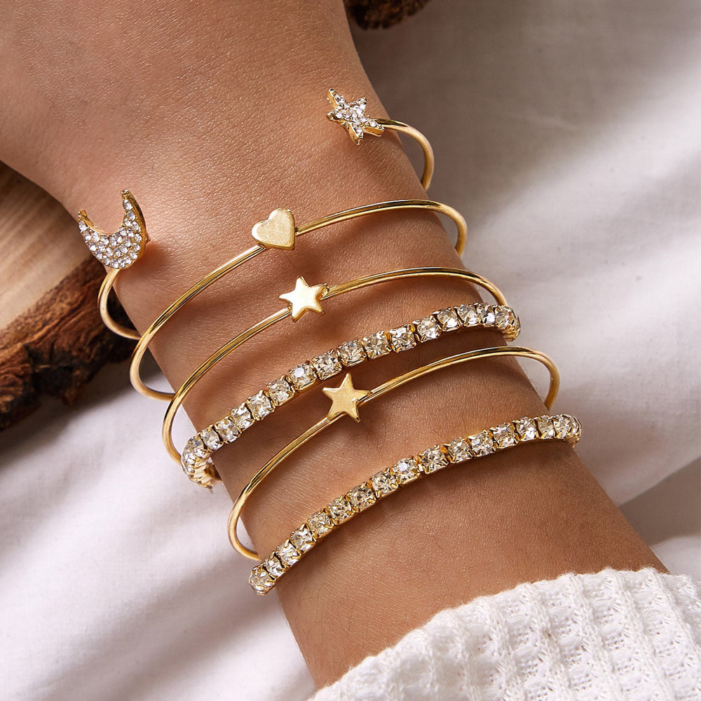 New creative simple fashion star moon bracelet six-piece set