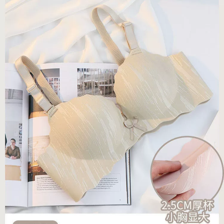 Supporting bra, glossy set, universal sexy underwear, increased thickness