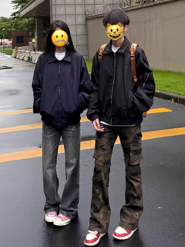 cleanfit短款飞行夹克男款秋季bomber廓形工装外套痞帅翻领棒球服|undefined