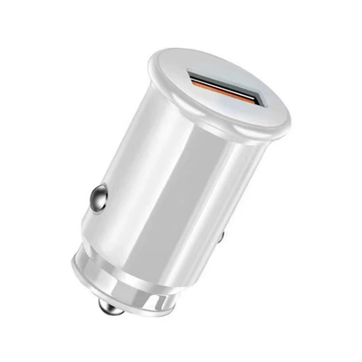 Cross-Border Popular Mini Car Charger Qc3.0Usb Fast Charging Flash Charging Car Cigarette Lighter Smart Charging Head (Mobil şarj cihazları) - white-bare-head