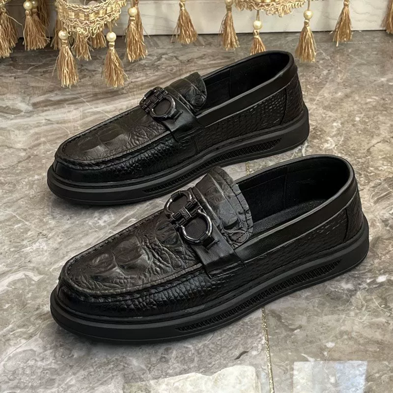 Обувь из бобов с рисунком крокодил мужская кожа мягкая подошва европейские товары высокого уровня педали повседневная кожаная обувь Lefu обувь мужская летняя дышащая