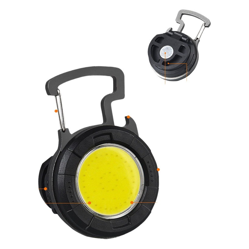 Transfronterizo multifuncional portátil USB mini llavero luz brillante COB luz de trabajo hogar iluminación al aire libre Luz de camping