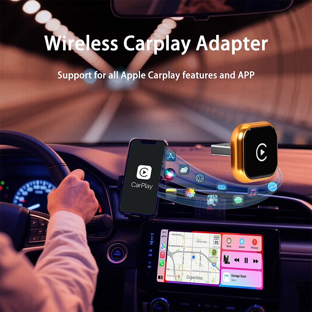 Cross-Border Tk Hot-Selling Orange Carplay Box Wired to Wireless Carplay Android Auto Car-Machine Connectivity Box