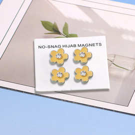 【新品上市】跨境花朵丝巾扣防滑饰品2025女头巾扣磁吸扣服饰配饰