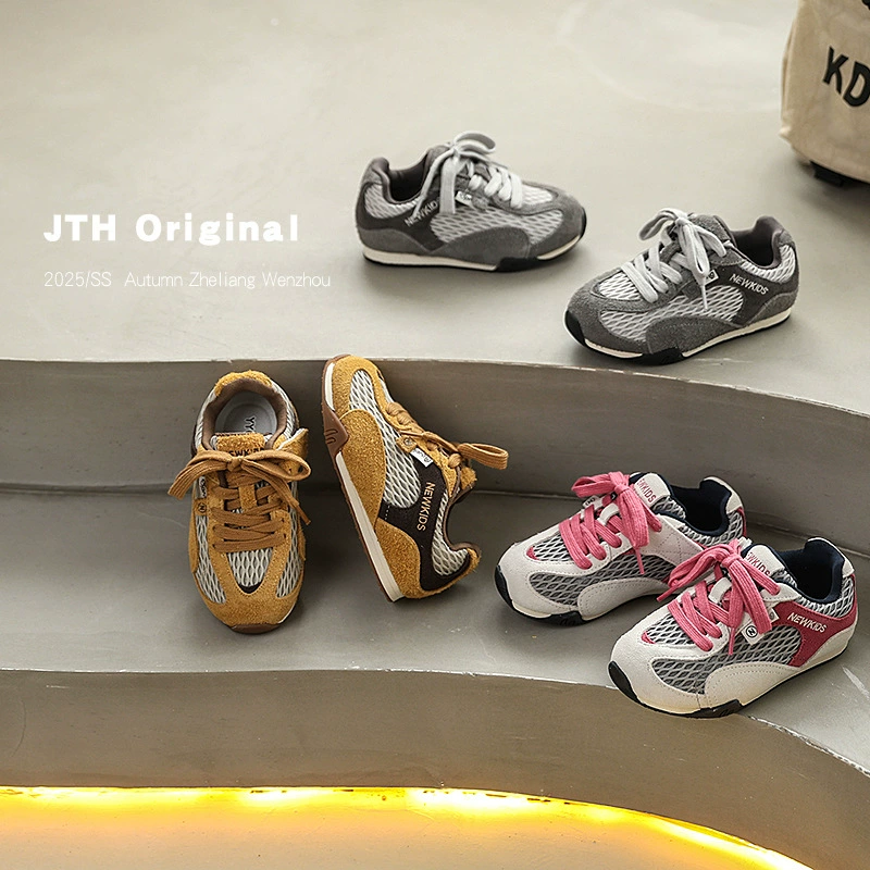 2025 новая осенняя детская спортивная обувь соответствующего цвета для детей среднего и старшего возраста, повседневная дышащая обувь для мальчиков Forrest Gump, моральная тренировочная обувь для девочек