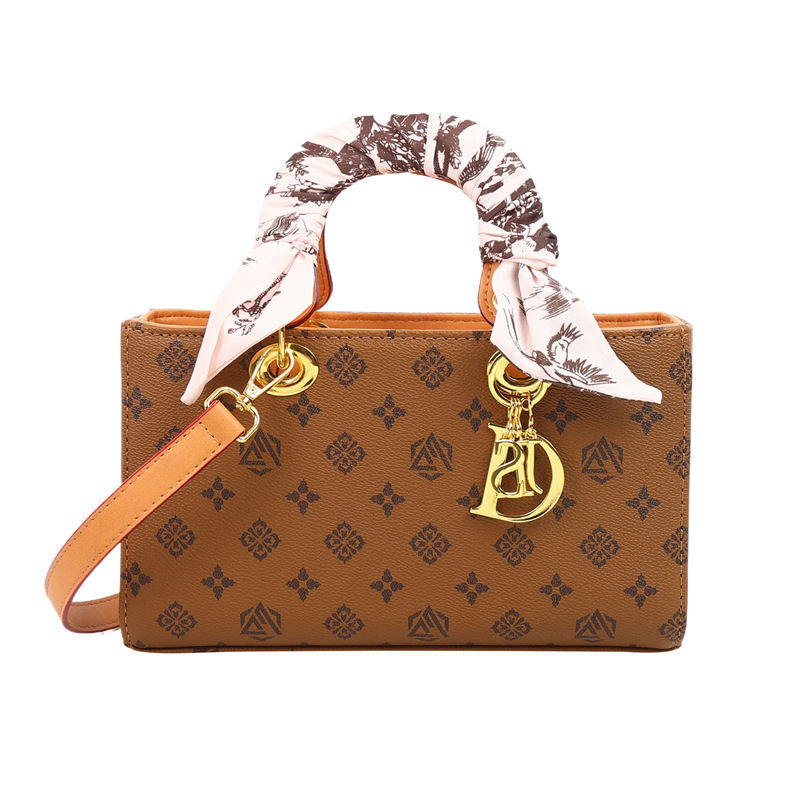 Estilo horizontal grande Dai Fei bolso de mujer adorno de moda con bufanda de seda bolso de mano comercio exterior transfronterizo nuevo bolso de mensajero de un solo hombro
