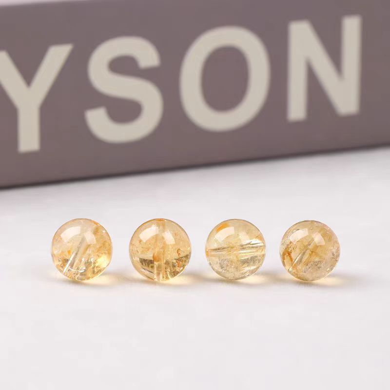 天然黄金アサイストレ黄水晶散珠手串ブレスレット単珠男女アクセサリーdiy部品