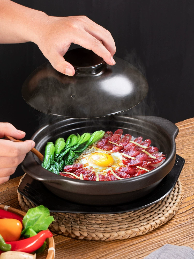 Кастрюля для тушения курицы с рисом, коммерческая и бытовая глиняная кастрюля, устойчивая к высоким температурам, не трескается при сухом нагреве, керамическая мелкая