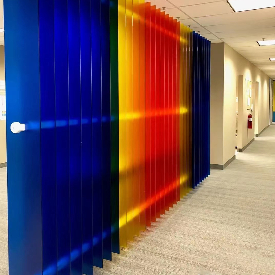 板透明有机玻璃板印刷渐变彩色半透明有机板加工激光石头纹