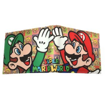 Mario Super Mario Mario Super Mario Mary Brothers Короткий кожаный кошелек для карт держатель монет