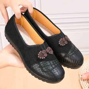 New Old Beijing cloth shoes women's old shoes slip-on embroidered shoes lightweight soft bottom milk shoes polyurethane shoes