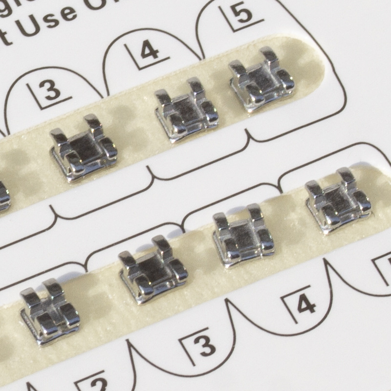Brackets Metálicos de Ortodoncia Transfronterizos, Alambre Cuadrado 345 con Gancho/Sin Gancho, Brackets de Corrección Dental, Brackets Integrados