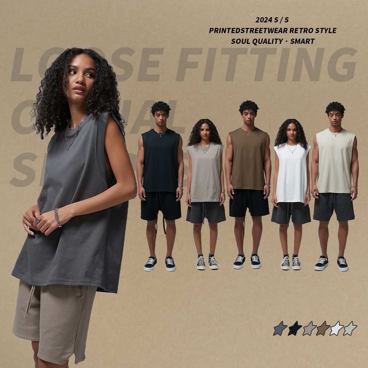 Cero sensación de verano de secado rápido deportivo chaleco de hombro de viento hombre ventilado suelto chaleco de hombre sin mangas fabricante de camiseta personalizada