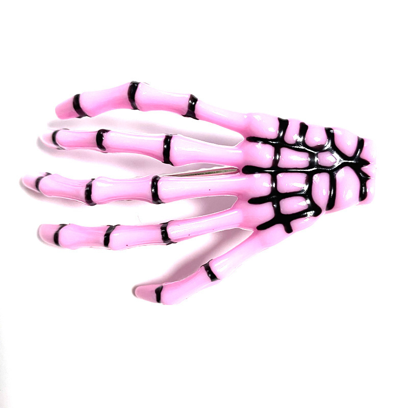 Espejo cruzado Halloween peinados Halloween peinados extraños esqueleto hueso clip de mano mano mano garra clip de pelo fiesta