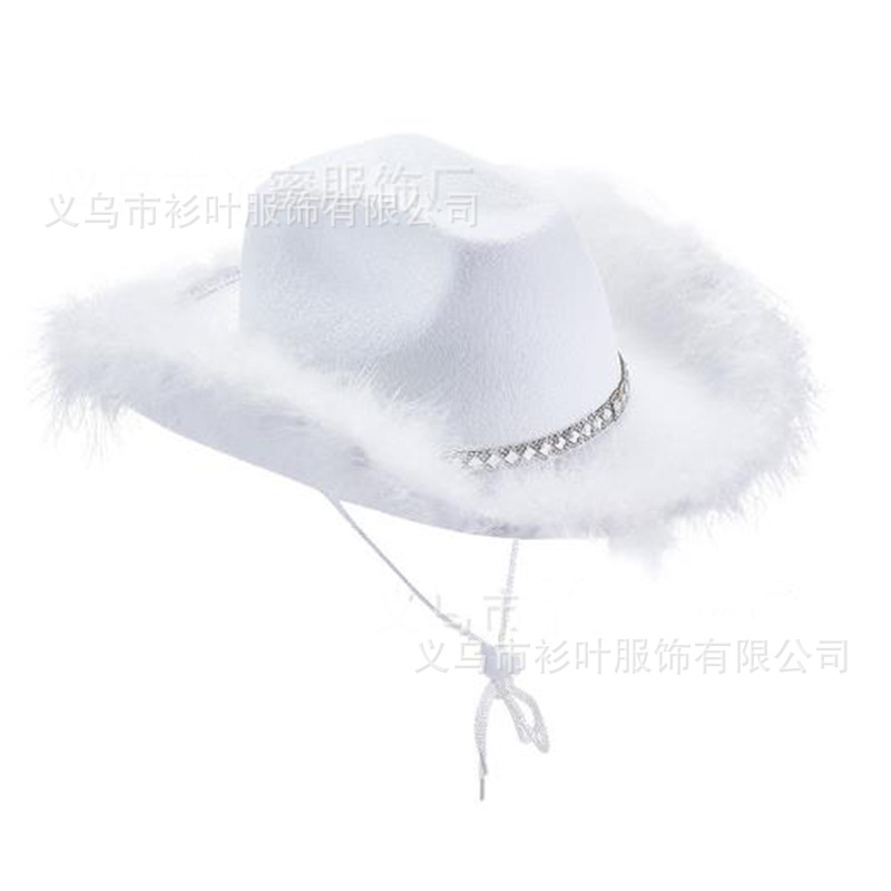 White colored denim velvet hat, (Physicals)