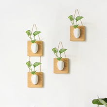 BTV4墙面装饰墙挂水培墙壁挂件花瓶书房餐厅壁挂插花器原木风墙挂