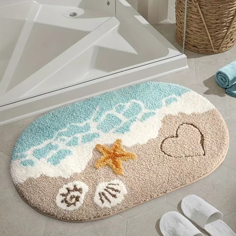 Imitation Cashmere Floor Mat, Bathroom Absorbent Non-Slip Mat, Bedroom Bedside Rug, Entryway Doormat, One Piece Available for Dropshipping