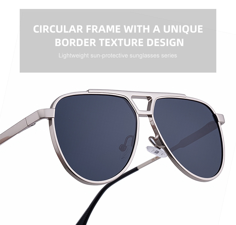 Steampunk Piloten-Sonnenbrille Oval für Herren 2026 Luxusmarke Vintage Punk Metall Outdoor Sonnenbrille für Männer Trendige Doppelbalken-Brille – Detail 7