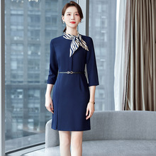 空乘空姐职业套装连衣裙女春夏季酒店前台珠宝店美容院师工作服女