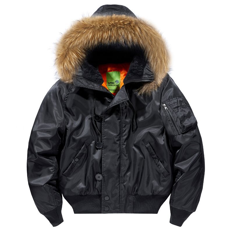 2025 New Autumn/Winter Hooded Men's Jacket, Casual Air Force One MA1 Pilot Jacket with Padded Jacket