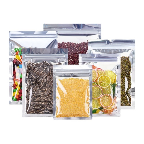 Translucent yin and yang aluminum foil bag flat bottom yin and yang ziplock bag plastic food packaging bag nut tasting bag