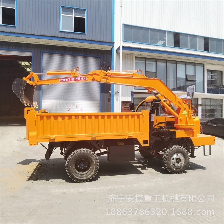 沟渠清理四不像随车挖 农村下葬吊棺挖坑机 四驱翻斗随车挖掘机