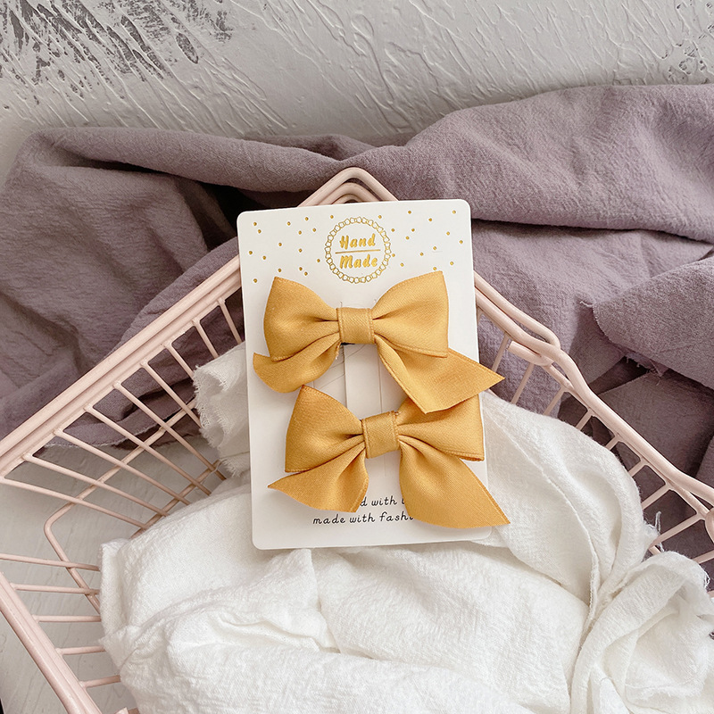 11g Weight Hair Clip Hair Accessories Type 1 Set Quantity Casual, Daily Occasion Solid Color, Bow Knot Pattern Girl'S Gender Cute, Korean Style Style Cute Handmade Fabric Bow Children's Side Clip Hairpin Summer Fresh Girl's Hairpin Hair Accessories 7