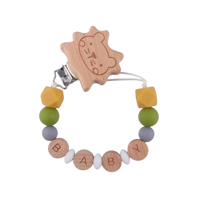 Bebé suministros dibujos animados animal haya chupete clip creativo bebé DIY nombre mordedura pegamento molar chupete cadena